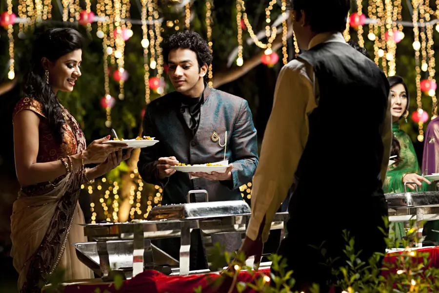 Night wedding catering setup by Shree Gajanan Caterers in Jaipur