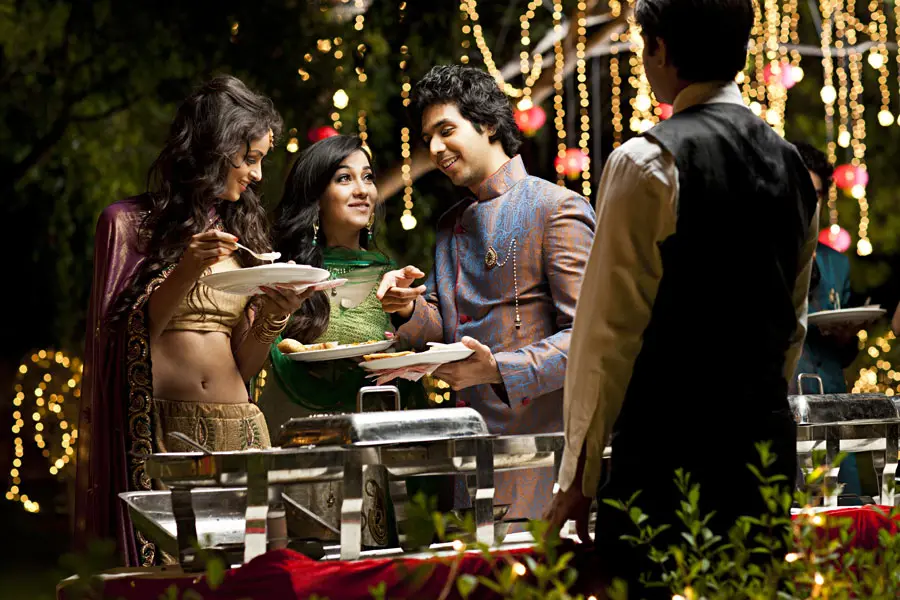 Night wedding catering setup by Shree Gajanan Caterers in Jaipur