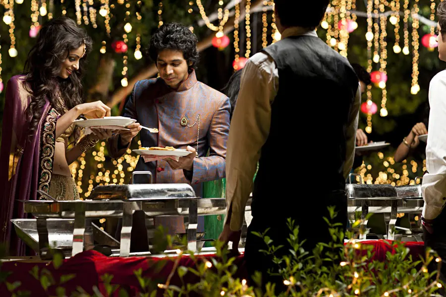 Night wedding catering setup by Shree Gajanan Caterers in Jaipur