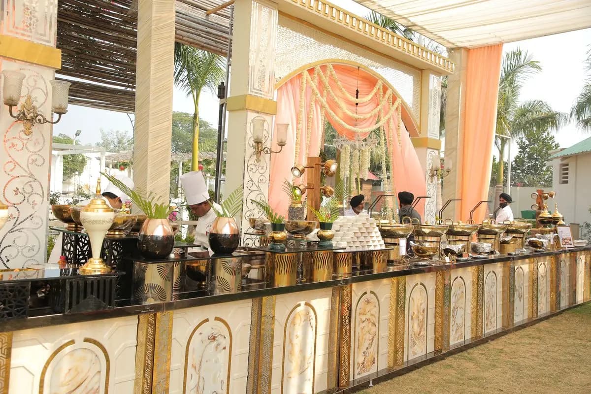 Wedding catering setup by Shree Gajanan Caterers in Jaipur