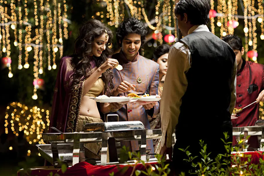 Night wedding catering setup by Shree Gajanan Caterers in Jaipur